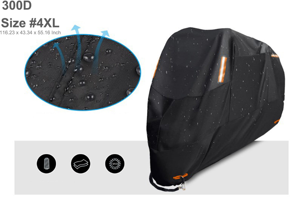 300D Size#4XL Waterproof Sun Motorcycle Cover