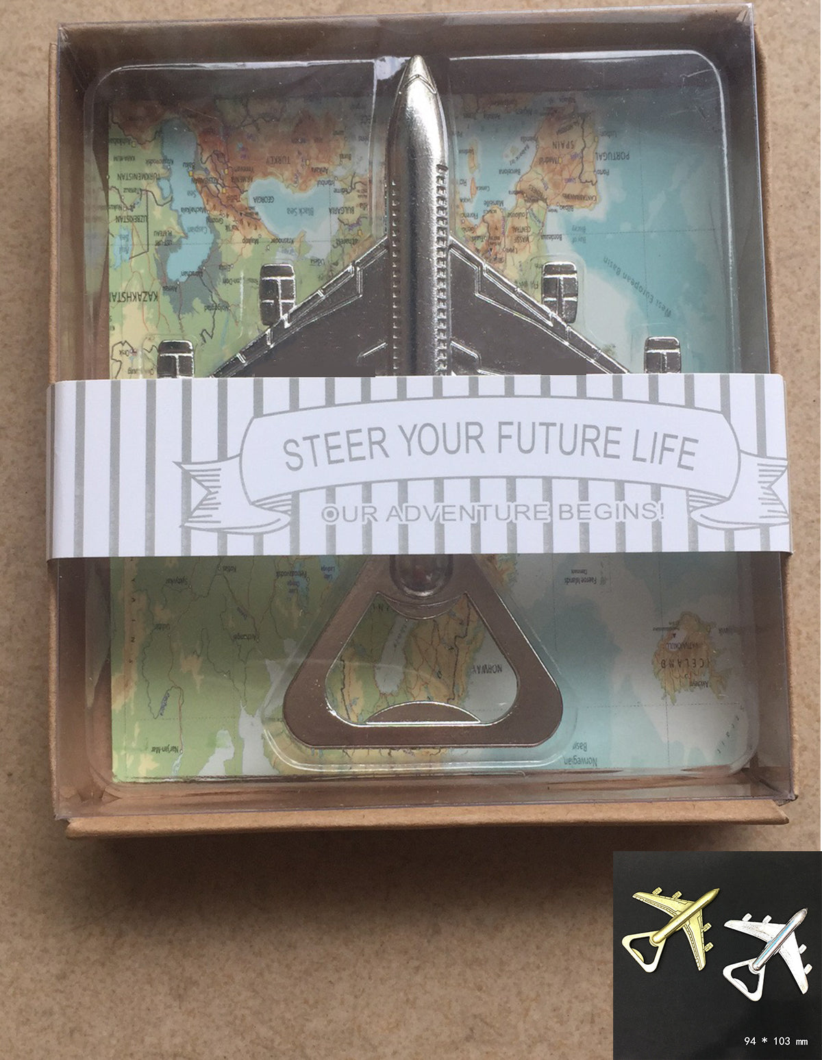 Plane Shaped Bottle Opener W/ Box Packing