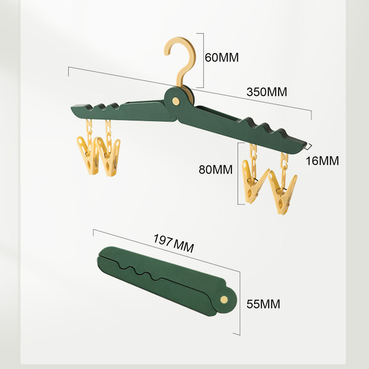 Foldable Clothes Hanger With Clip For Travel And Trip