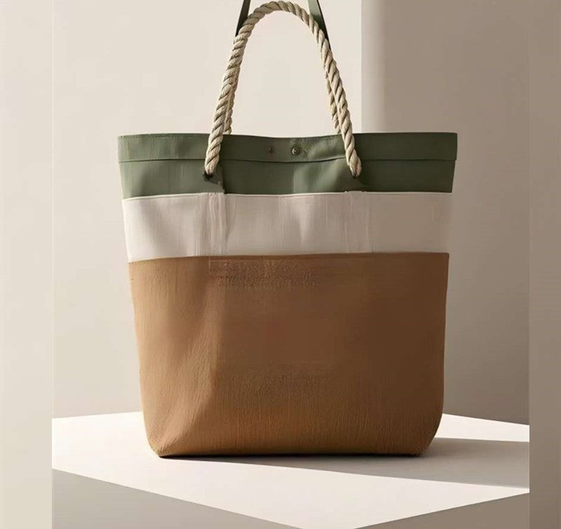 Tricolor Canvas Tote