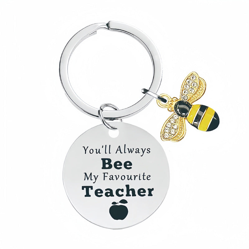 Custom Engraved Metal Round Key Chain W/ Beer