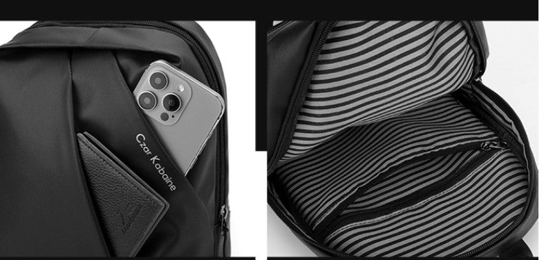 Waterproof PU Leather Sports Chest Bag Crossbody Multi Compartment Shoulder Bag