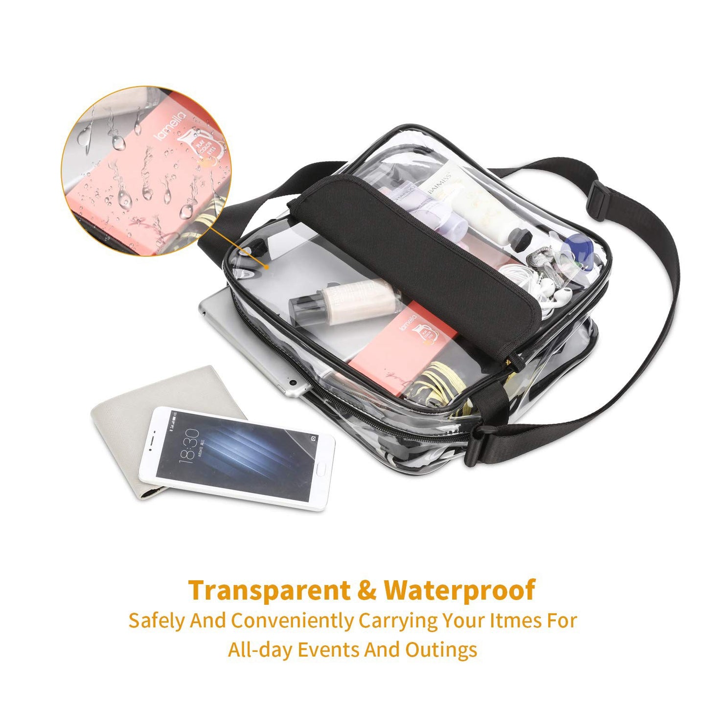 PVC Transparent Crossbody Bag Single Shoulder Bag