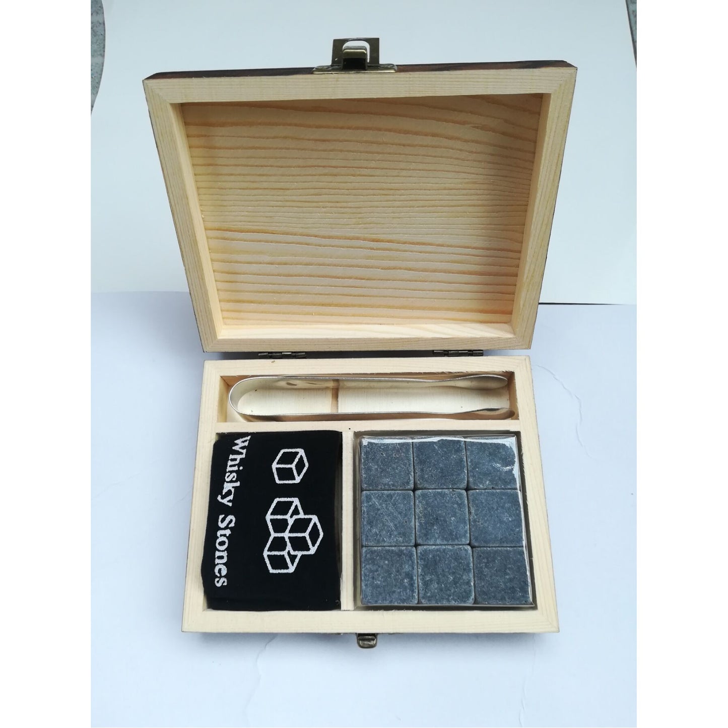 Whiskey 9 pcs Stones Wood Box Gift Set