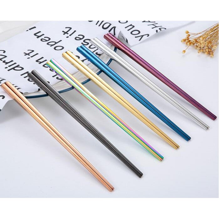 18/8 Stainless Steel Chopsticks w/Canvas Bag