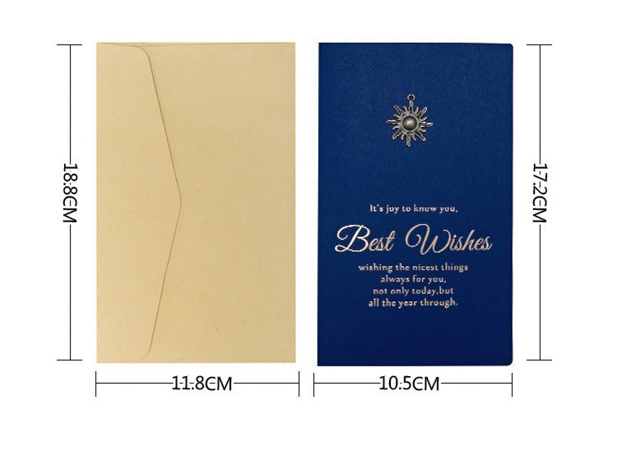 Blue Festival Greeting Card With Metal Accessories