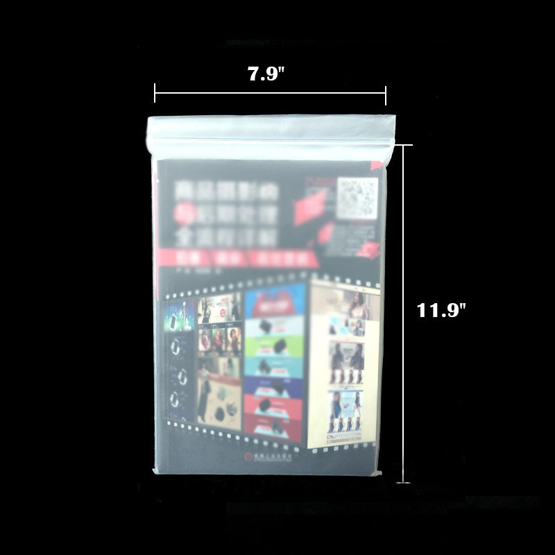 7.9 x 11.9" Matte Frosted Resealable Plastic Bags Zip-Lock Seal Storage Pouch