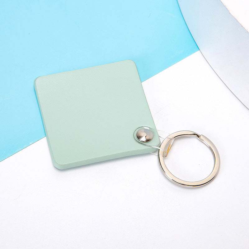 Square PU Leather Keychain for Car Home Key Ring Strap Holder Lanyard Universal Key Fob Keychain