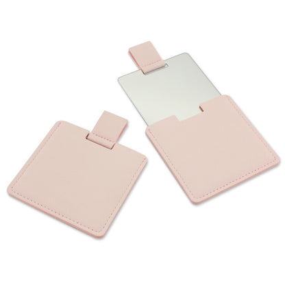 Shatterproof Stainless Steel Rectangle Makeup Mirror With PU Leather Cover