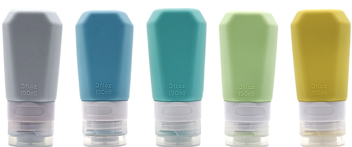 3 OZ Travel Bottles TSA Approved with Label Silicone BPA Free Refillable Cosmetic Container