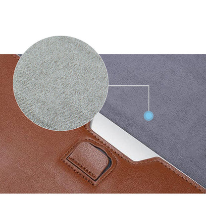 13" PU Leather Laptop Sleeve Foldable Stand With Magnetic Closure