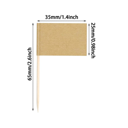 Custom Mini Kraft Paper Cupcake Stick Toothpick Flags