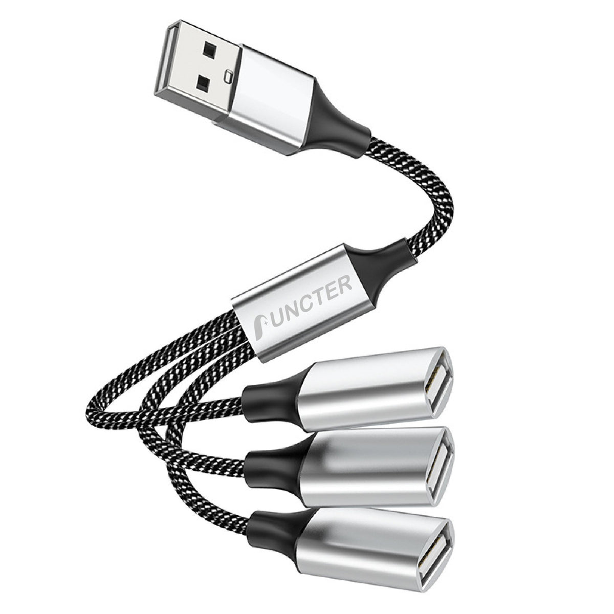 1" 3 Out USB Splitter Cable Dual USB Ports Hub w/1 m Extension Cable