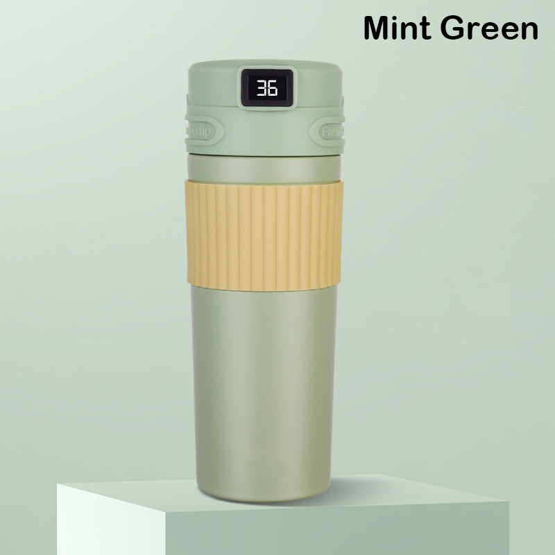 16Oz/480ml Smart LED Water Bottle Vacuum Insulated Bottle Thermal Cup W/ Digital Temperature Display