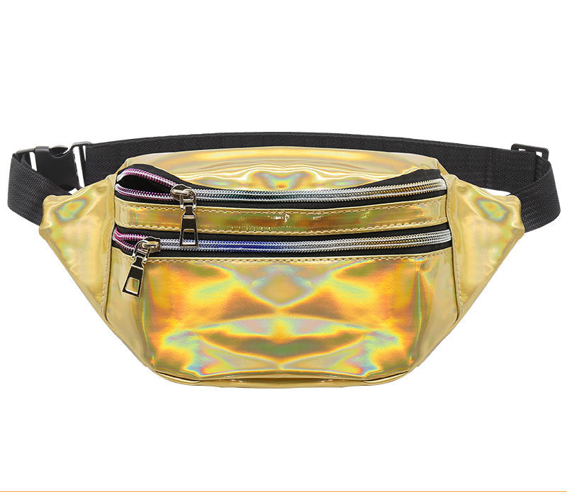 Waterproof Holographic Fanny Pack Shiny Waist Pack Luminous Waist Bag