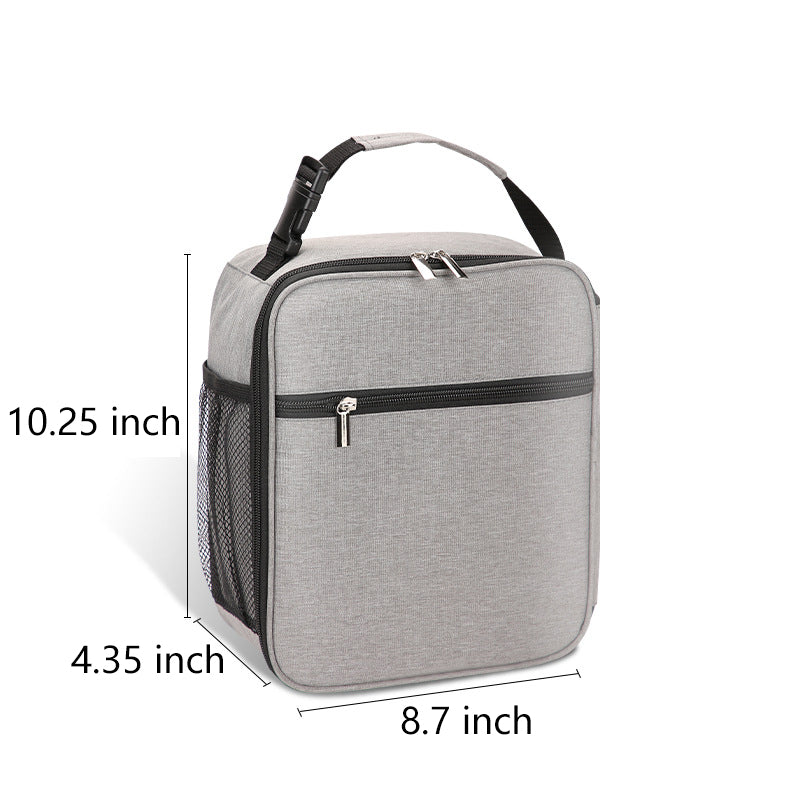 Large Capacity Oxford Lunch Tote With One Side Mesh Pocket