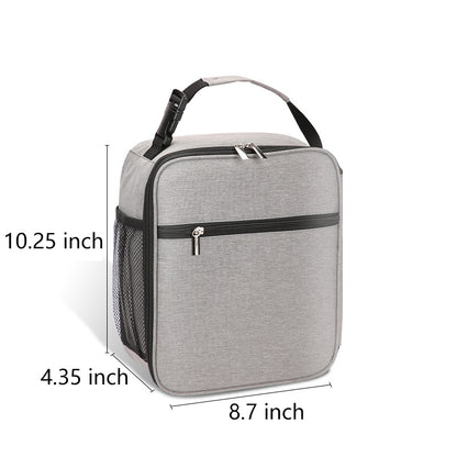 Large Capacity Oxford Lunch Tote With One Side Mesh Pocket