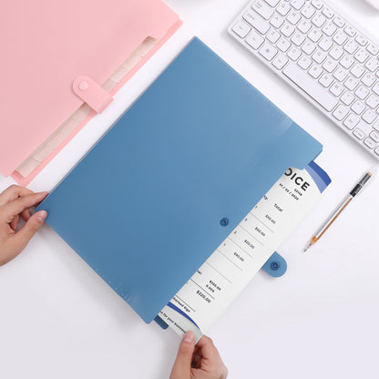 8-Pocket A4 Accordion File Folder Document Organizer W/ Snap Closure Label Stickers