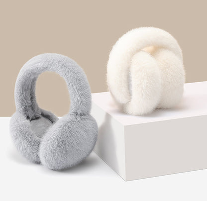 Foldable Ear Muffs for Women Faux Fur Winter Earmuffs Fluffy Ear Warmers Cute Ear Covers