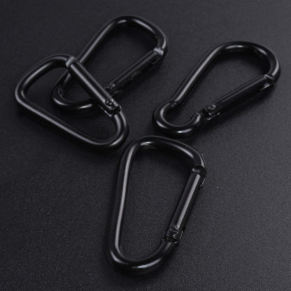 Black #5 D Shape Aluminium Locking Alloy Carabiners