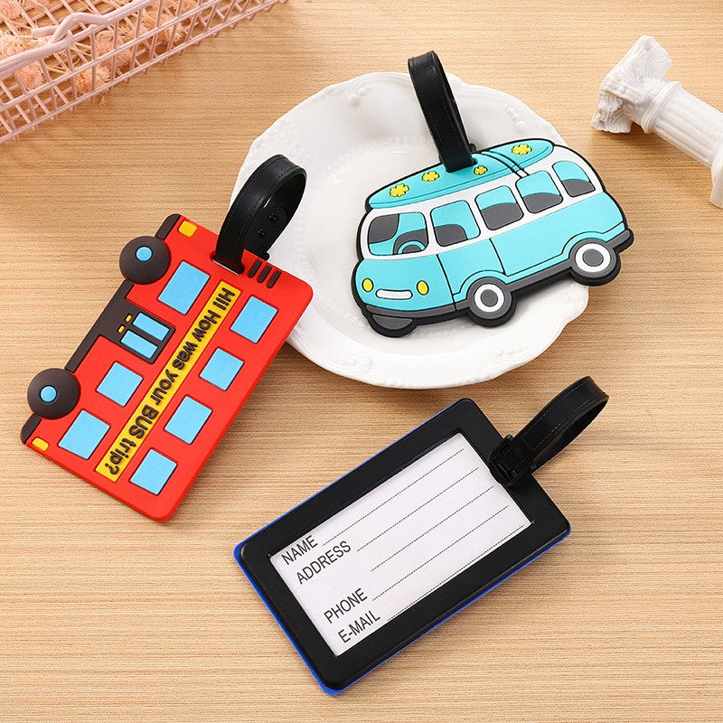 Car Shaped 3D Raised Soft PVC Luggage Tag For Suitcase Travel Baggage Identification