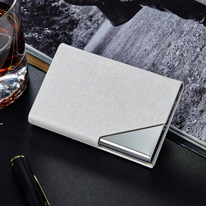 Business Card Cases PU Leather Name Card Holders Stainless Steel Multi Card Holders for Men Women