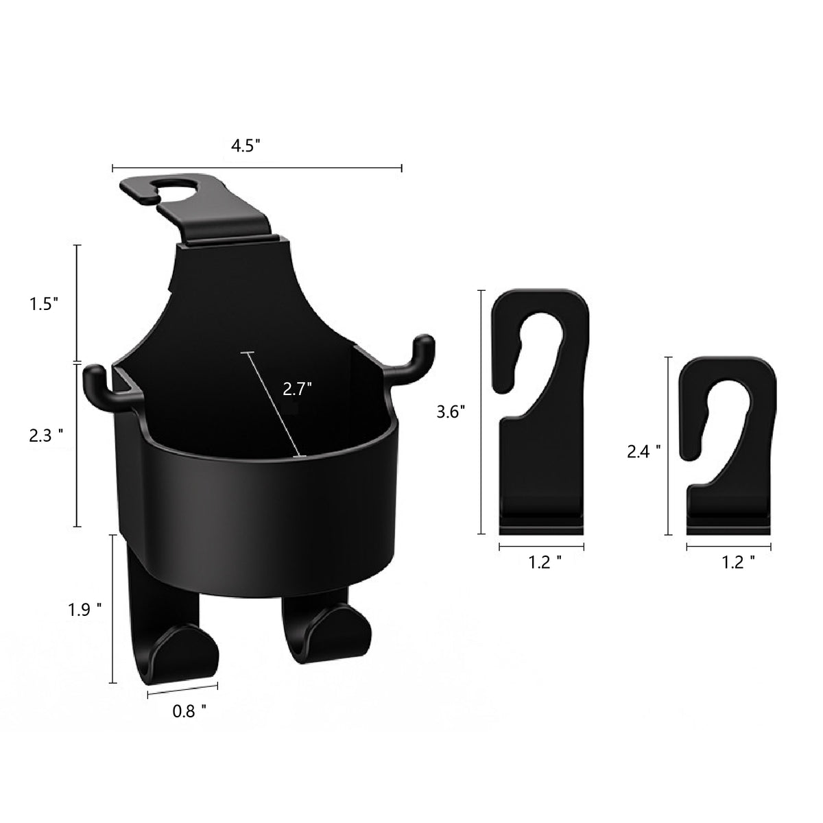 Car Headrest Hook Multifunctional Mount Cup Storage for Car Seat