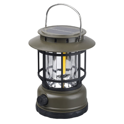 Solar Energy Light Rechargeable Camp Light Retro Design Portable Waterproof LED Lantern Outdoor Tent