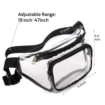 Transparent PVC Fanny Pack W/Two Zipper Pockets
