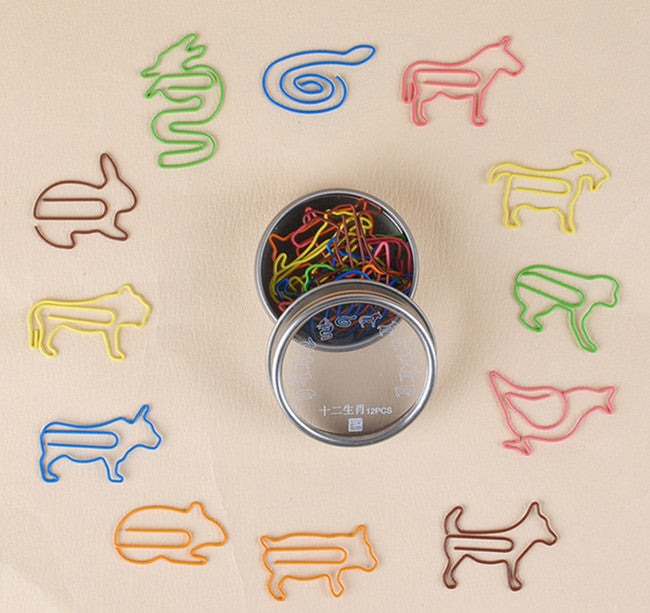 Originality Mixture Chinese Zodiac Metal Clip Tin