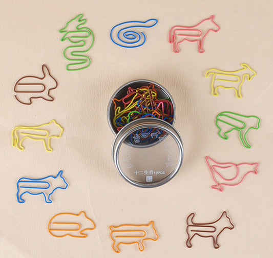 Originality Mixture Chinese Zodiac Metal Clip Tin