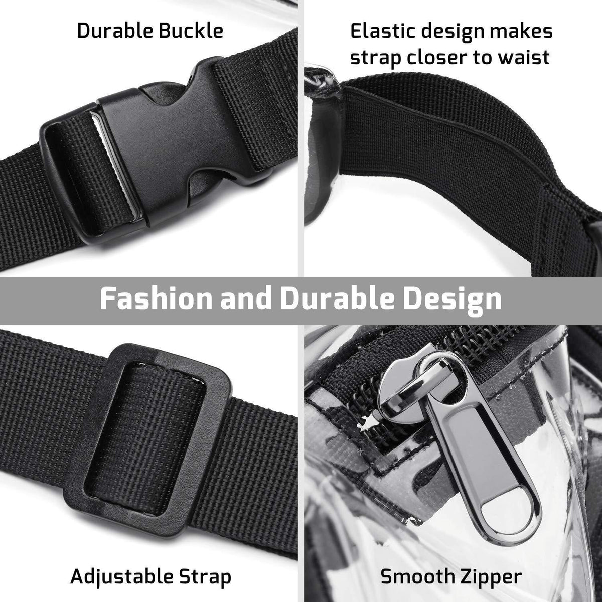Transparent PVC Fanny Pack W/Two Zipper Pockets