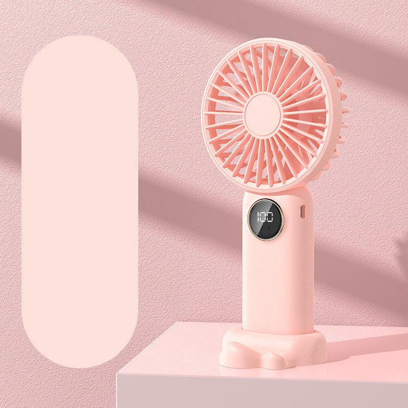 Rechargeable Mini Fan Handheld Fan Desktop Fan With Battery Display Phone Stand