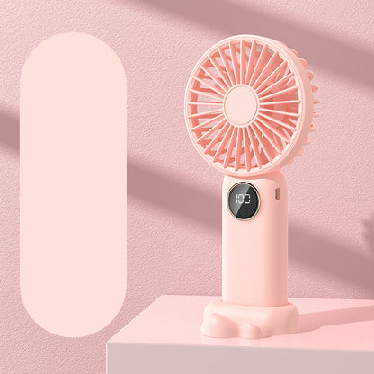 Rechargeable Mini Fan Handheld Fan Desktop Fan With Battery Display Phone Stand