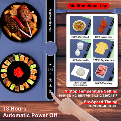 Food Warming Mat Electric Warming Tray Roll Up Food Warmers for Parties Buffet-Large Size