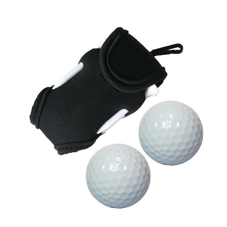Neoprene Golf Ball Holder Pouch Golf Bag With 2 Golf Balls 4 Golf Tees