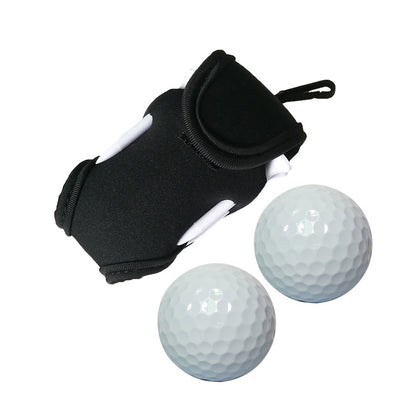 Neoprene Golf Ball Holder Pouch Golf Bag With 2 Golf Balls 4 Golf Tees
