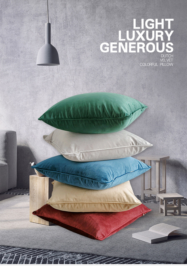 Full Printed 19.7 x 19.7" Premium Square Dutch Velvet Throw Pillowcase With Hidden Zipper
