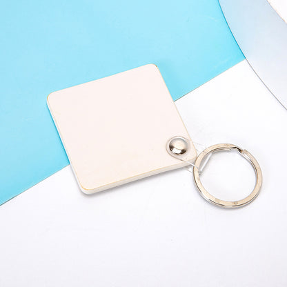 Square PU Leather Keychain for Car Home Key Ring Strap Holder Lanyard Universal Key Fob Keychain
