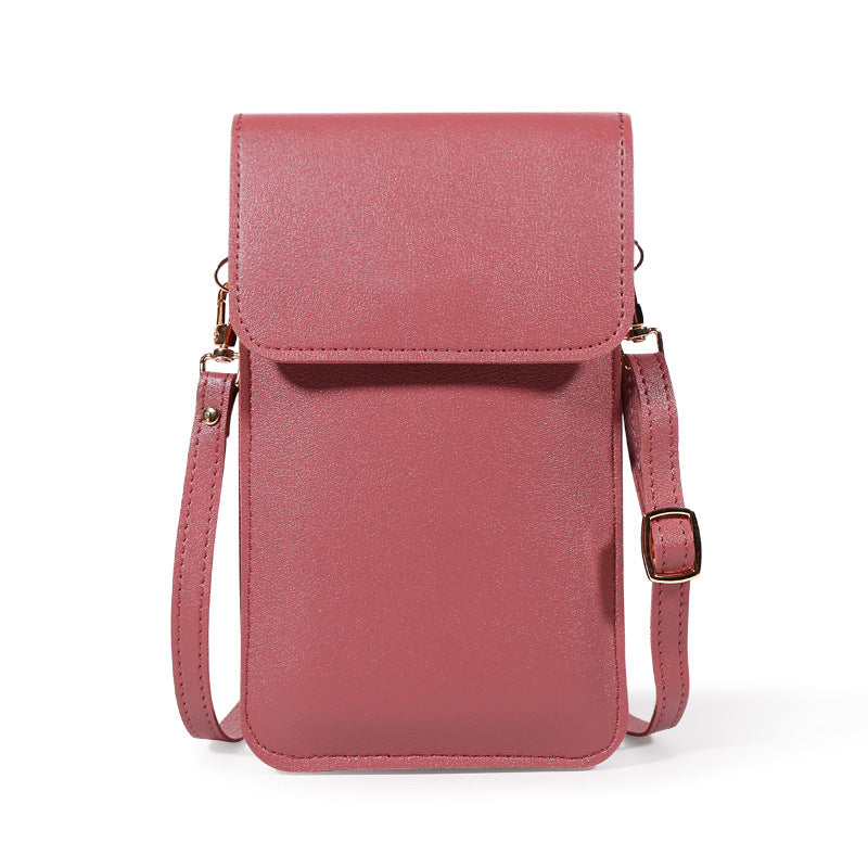 Touch Screen PU Leather Purse Bag Small Crossbody Bag Mini Messenger Bag Single Shoulder Handbag