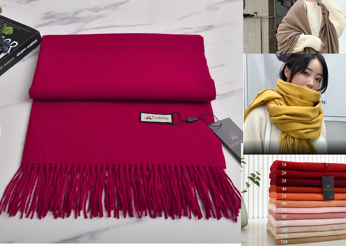 Unisex Long Knitted Plain Scarf - Warm Autumn And Winter Scarf - Tightly-Knitted
