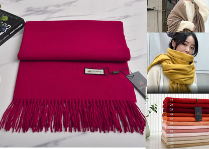 Unisex Long Knitted Plain Scarf - Warm Autumn And Winter Scarf - Tightly-Knitted