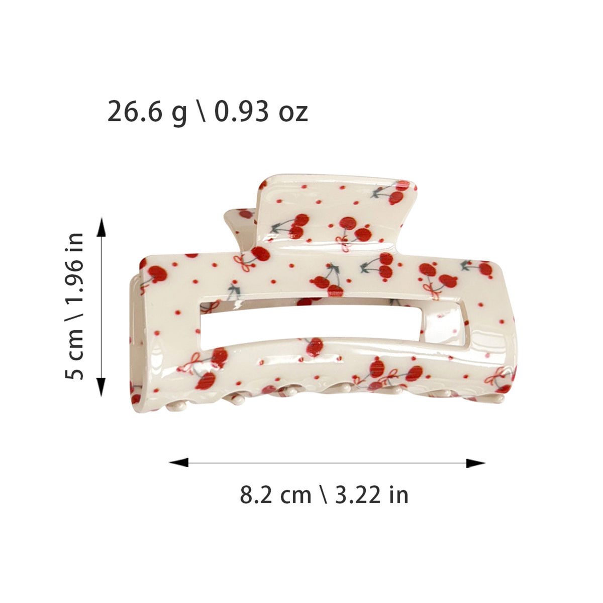 Ditsy Cherry Print Claw Clips