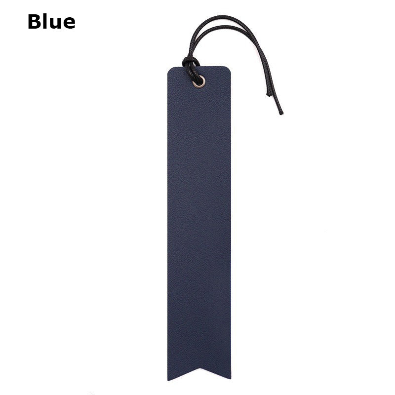 PU Leather Bookmark Classic Stitched Bookmark Page Markers Reading Gifts W/ Wax Rope