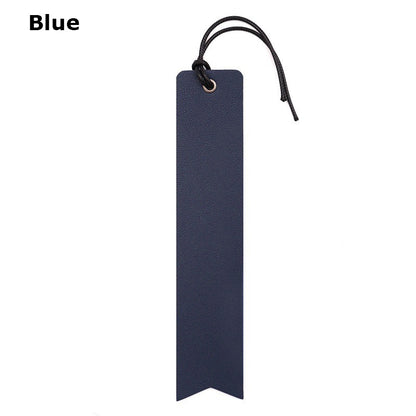 PU Leather Bookmark Classic Stitched Bookmark Page Markers Reading Gifts W/ Wax Rope