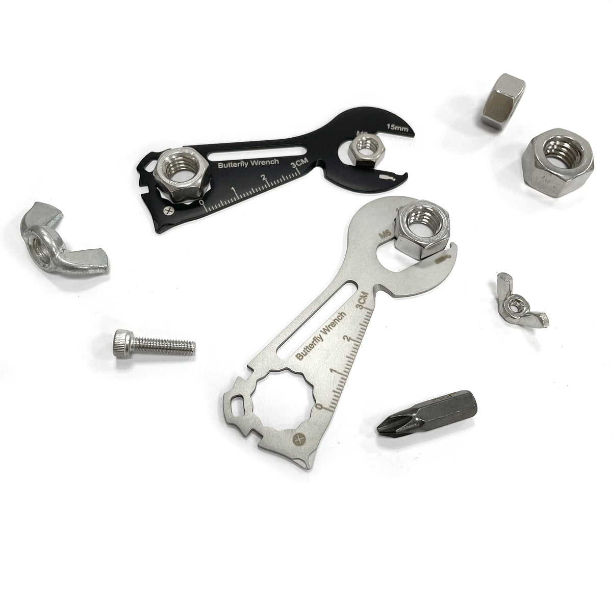 11" 1 Stainless Steel Wrench Shape Keychain Multitool