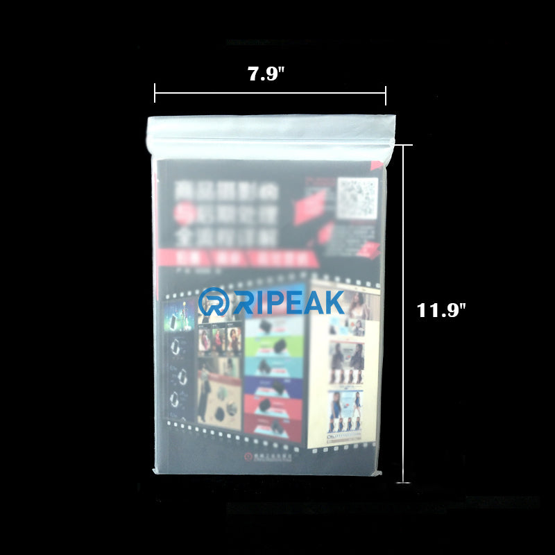 7.9 x 11.9" Matte Frosted Resealable Plastic Bags Zip-Lock Seal Storage Pouch