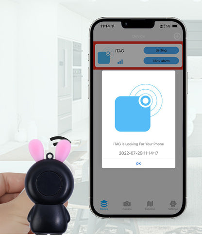 Rabbit Shaped Wireless Smart Tracker Anti-Lost Device Keychain Key Finder
