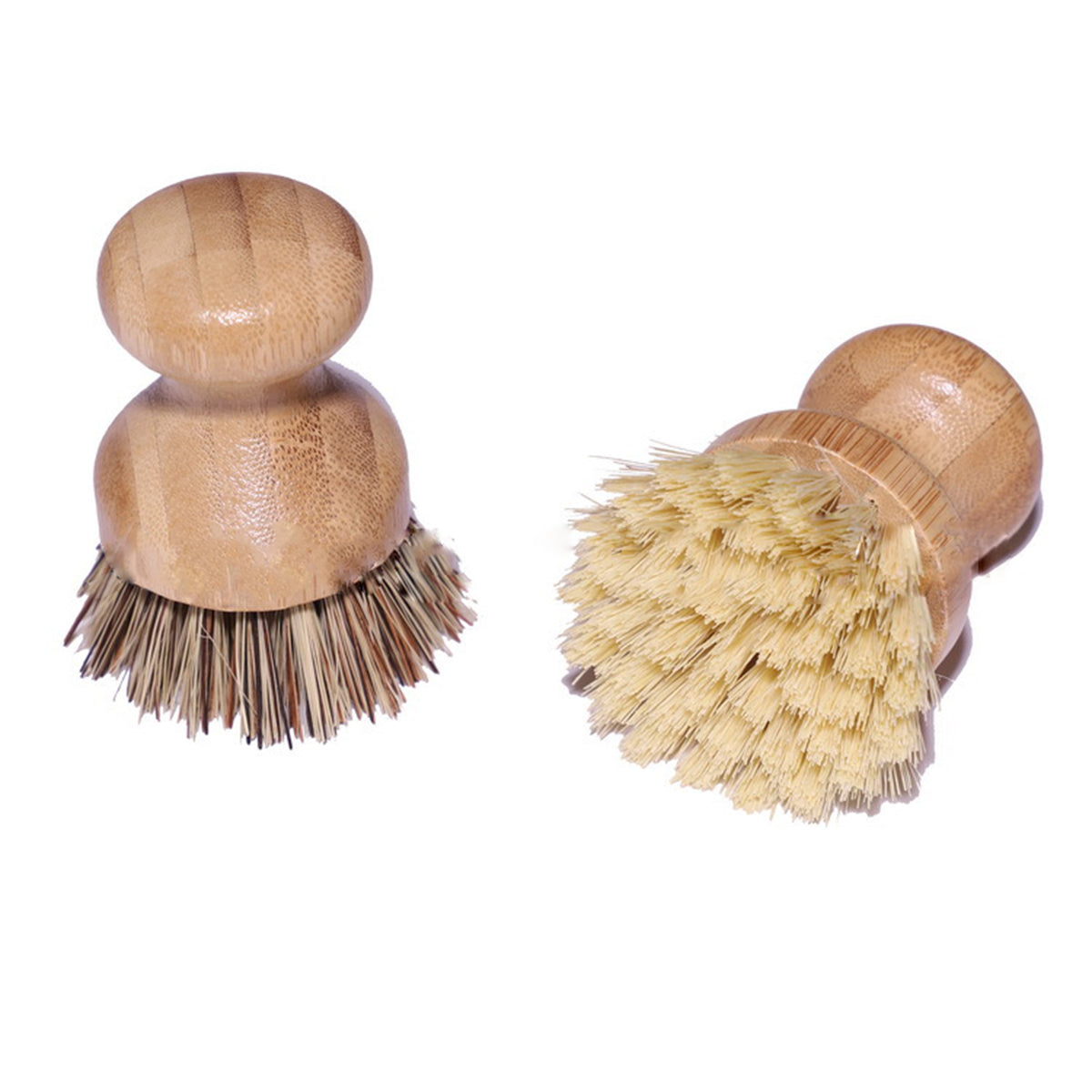 Round Top Shape Bamboo Cleaning Scrub Brush Pot Brush
