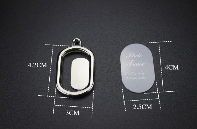 Circular Oval Shaped Photo Frames Key Chain